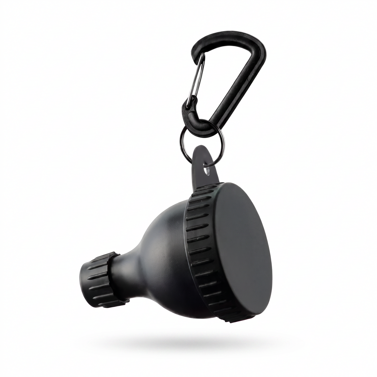 Powder funnel keychain with carabiner — studio