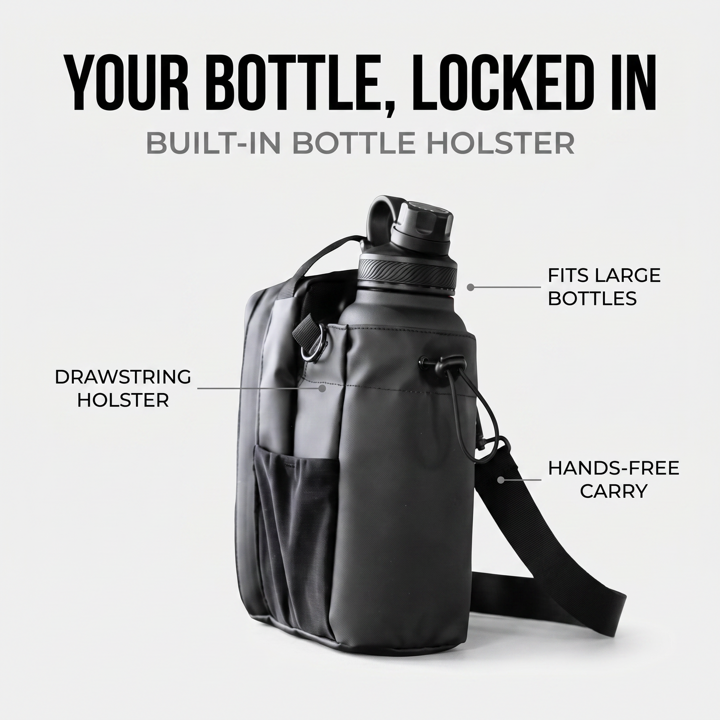 Your bottle locked in — holster features
