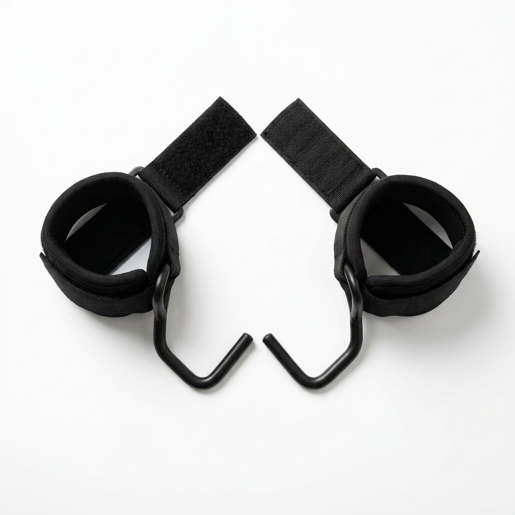 Pair of lifting hooks laid open showing cuff interior