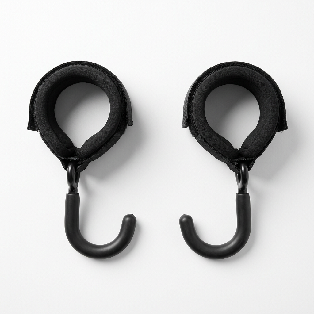 Pair of lifting hooks flat lay
